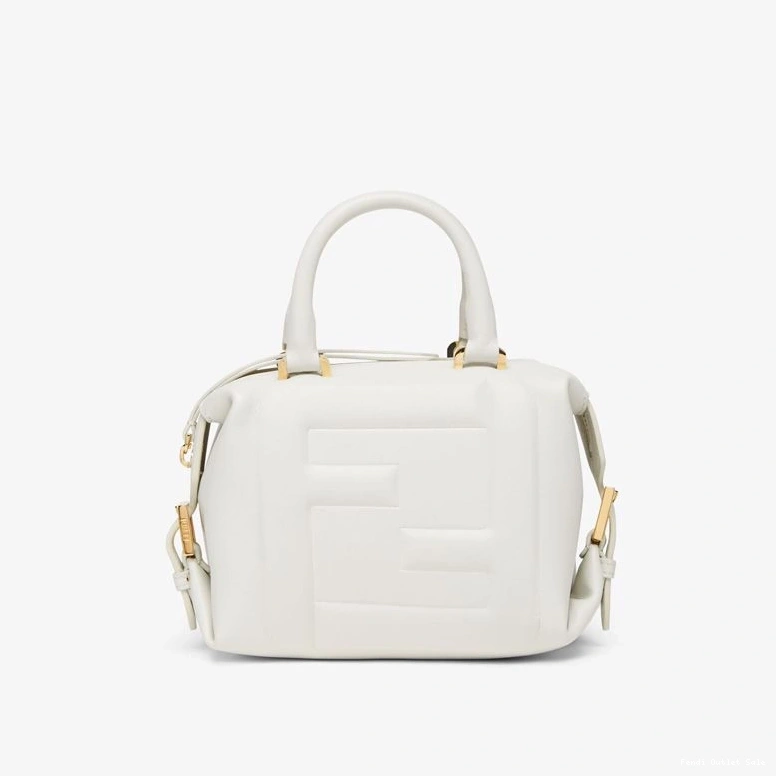 Cheap Leather Fendi White Cube Bag Nappa FF Mini In 0812